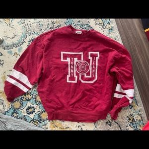 Vintage oversized Tommy Hilfiger maroon heavy weight crewneck